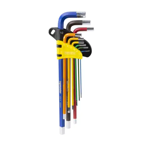 Шестограми цветни 1.5-10mm к-т 9бр дълги CR-V Topmaster Professional, (35929512)