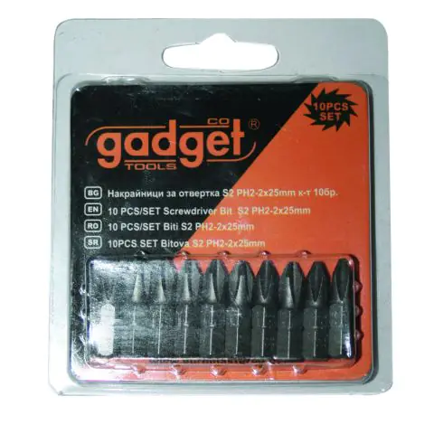 Накрайници за отвертка S2 PH2x25mm к-т 10бр. GADGET, (35928151)