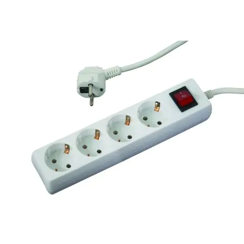 Разклонител 4 гнезда с кабел 1.5m х1.5mm2 с ключ MK, (35929340)
