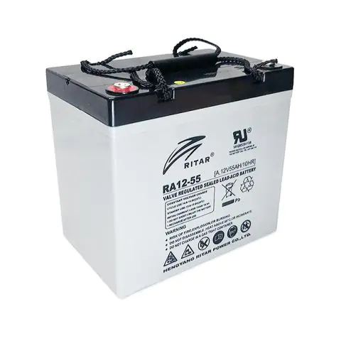 Оловна AGM Deep cycle батерия RITAR (DC12-55), 12V, 55Ah, 229 / 138 /211 mm F15/M6 / F11/M6, За соларни системи, (35936890)