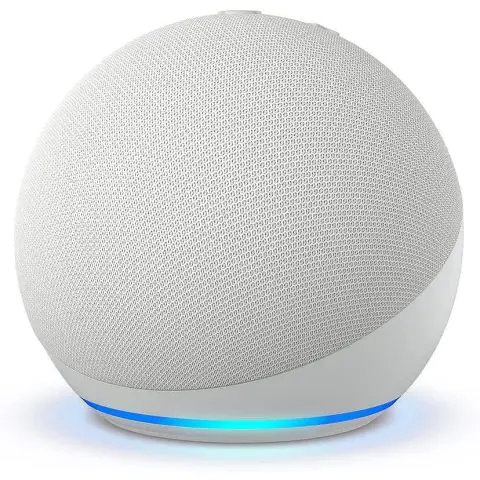 Преносима смарт тонколона Amazon Echo Dot 5, Гласов асистент, Alexa, Бяла, (35935819)