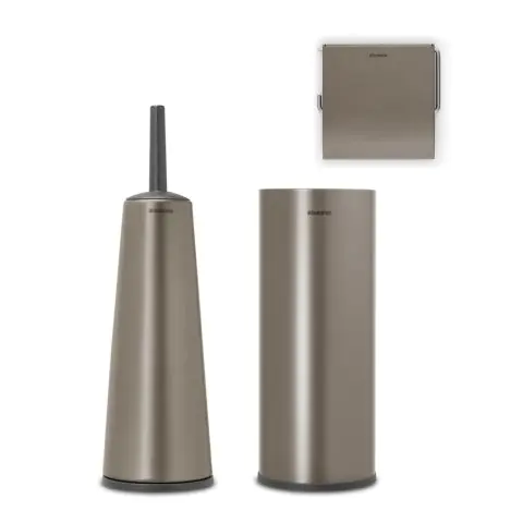 Комплект аксесоари за тоалетна Brabantia ReNew Platinum 3 части, (35941979)