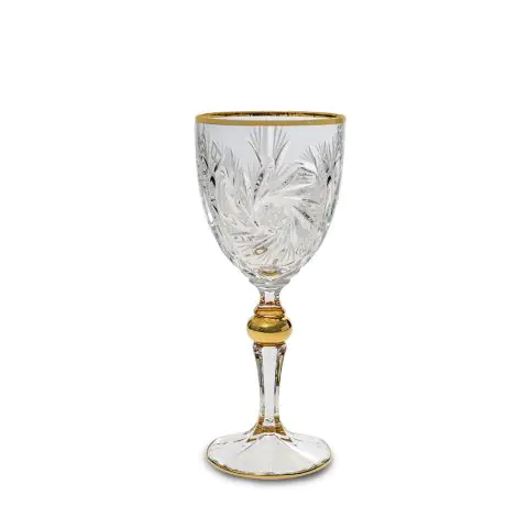 Чаша за вино Bohemia 1845 Pinwheel Matt Cut and Gold 260ml, 6 броя, (35948544)