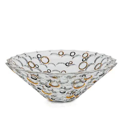 Купа Bohemia 1845 Lisboa Gold and Black Circles Ø30cm, (35942557)