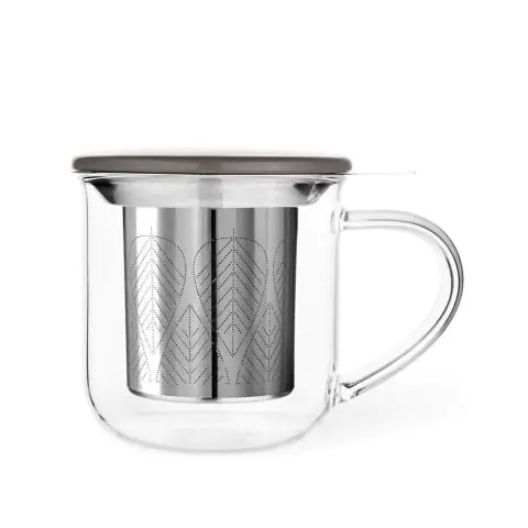 Чаша за чай с цедка VIVA Minima 400ml, сиво капаче за запарка, (35942941)