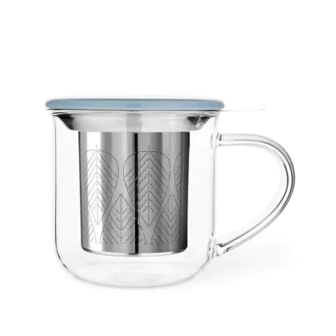 Чаша за чай с цедка VIVA Minima 400ml, синьо капаче за запарка, (35942942)