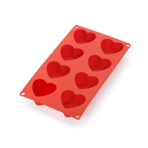 Форма за печене Lekue 30x17.5xH3.4cm, силиконова, за мъфини-сърце, (35946936)