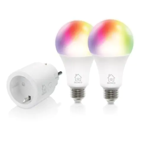 Смарт комплект DELTACO SH-KIT01, Контакт, 2 x LED крушки, (35936319)