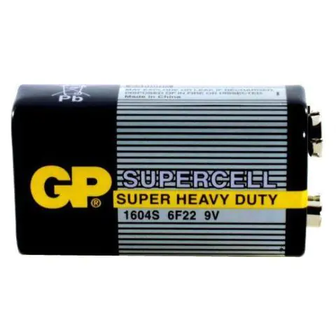 Цинк карбонова батерия GP 6F22 /9V/ Supercell 1604E 1 бр. shrink, (35932540)