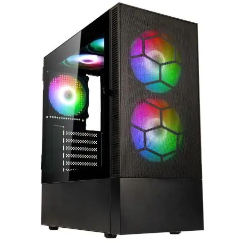 Кутия Kolink Observatory MX Mesh ARGB TG Mid-Tower, Черна, (35937094)