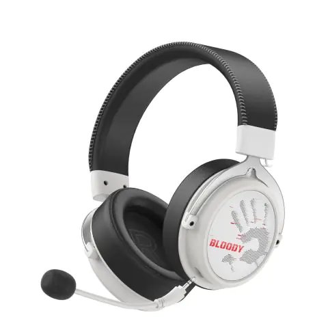 A4tech Bloody МR-590 Геймърски безжични слушалки с микрофон,Bluetooth 3.5мм жак, бял, (35940140)