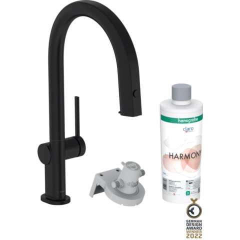 Смесител за кухня Hansgrohe Aqittura M91-H210, matt black, pull-out, sBox, (21995)