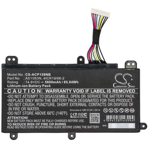 Батерия за лаптоп CAMERON SINO AS15B3N, за Acer Predator 15 G9-591, G9-592, G9-593, 17, G9-791, G9-792, G9-793, 17X, GX-791, GX-792, 21X, 14.4V, 5800mAh, (35936513)