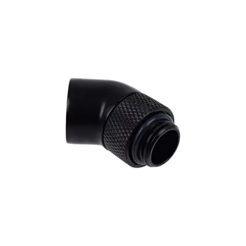 Ъглов адаптер Alphacool Eiszapfen, 45°, G1/4 външна към G1/4 вътрешна резба, Черен мат, (35936426)