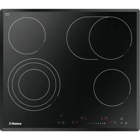 Стъклокерамичен плот за вграждане Hansa BHC66906, 6900W, Черен, (13857)