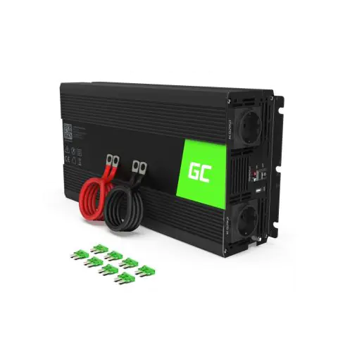 Инвертор GREEN CELL, 12/220V, DC/AC, 1500W/3000W, Модифицирана синусоида, (35936988)