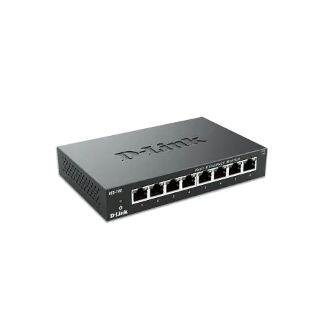 Суич D-Link DES-108/E, 8 портов 10/100 , метален корпус, (35933021)