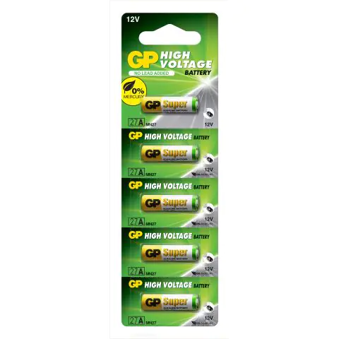 Алкална батерия GP 12 V /5бр./pack цена за 1 бр./ за аларми А27, (35932507)