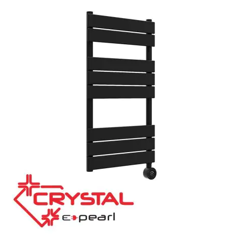 Електрическа лира за баня Crystal E-PEARL 300 W, черен мат, (35946539)