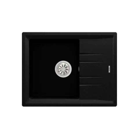 Гранитна мивка STONE45STG, обръщаема, за шкаф 45 см, черен металик, (35949037)