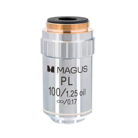 Планахроматичен обектив с корекция до безкрайност MAGUS MP100 OIL 100x/1,25 ∞/0,17, (35949534)