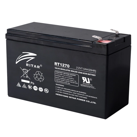 Оловна Батерия RITAR, (RT1270) AGM, 12V, 7Ah, 151/ 65/ 94 mm, Терминал1, (35936965)