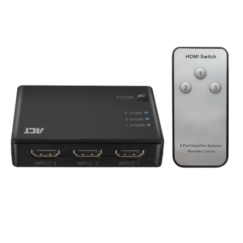 3 портов HDMI суич ACT , 4K@60Hz, USB, Дистанционно, Черен, (35935146)
