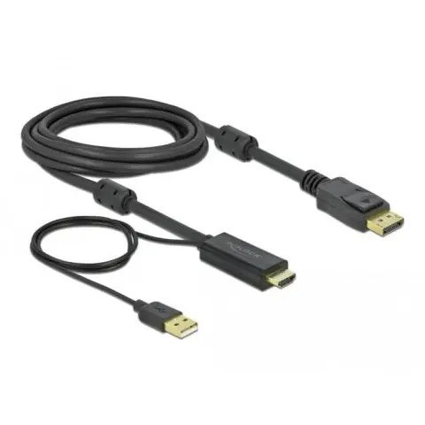 Кабел Delock HDMI мъжко - DisplayPort USB мъжко, 4K 30 Hz, 3 м, Черен, (35937844)