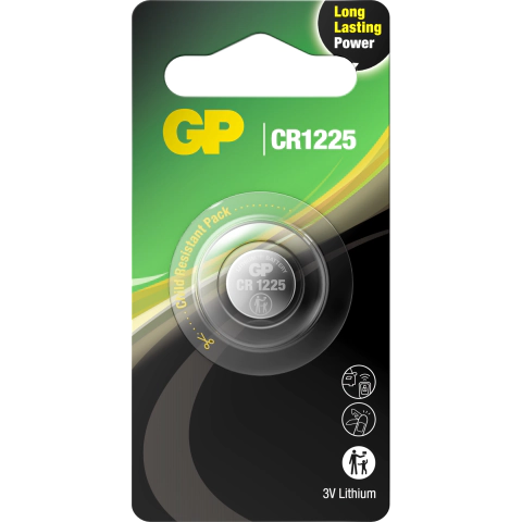 Литиева бутонна батерия GP CR1225 3V 1 бр. в блистер /цена за 1 бр./, (35934875)