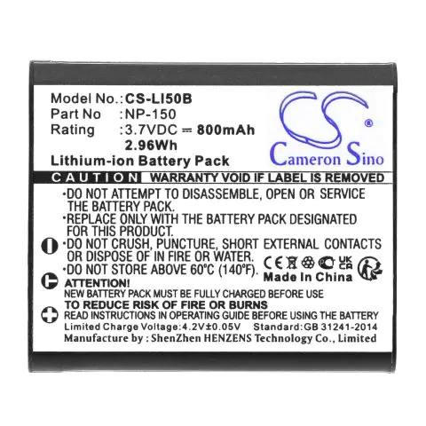 Батерия за апарат Cameron Sino 3.7V 800mAh, LiIon , OLYMPUS Li50, (35933544)