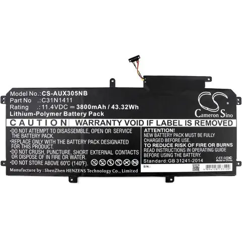 Батерия за лаптоп C31N1411, Asus ZenBook UX305C, UX305CA, UX305F, UX305FA, 11.4V, 3800 mAh CAMERON SINO, (35936137)