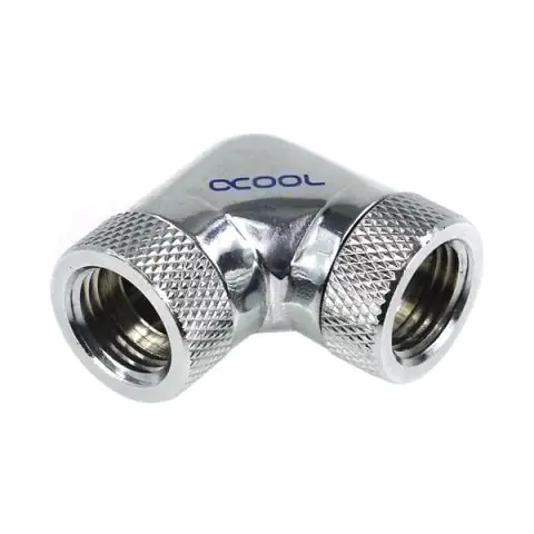 Адаптер Alphacool HF, L-конектор 90°, G1/4 - G1/4, Вътрешна резба, Сребрист, (35936738)