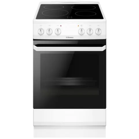 Готварска печка Hansa FCCW580009 със стъклокерамичен плот, 8.7kW, 62 L, 50 см, Бял, (13780)
