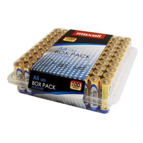 Алкални батерии MAXELL LR6 AA 10x10 бр / 100 бр. в PVC кутия, (35933029)