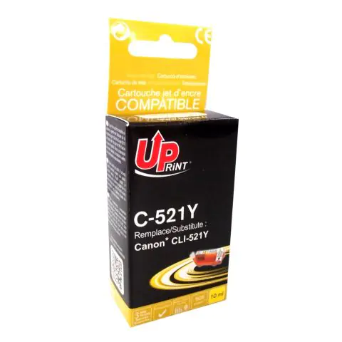 Мастилница UPRINT CLI521 CANON, С чип, Yellow, (35932941)