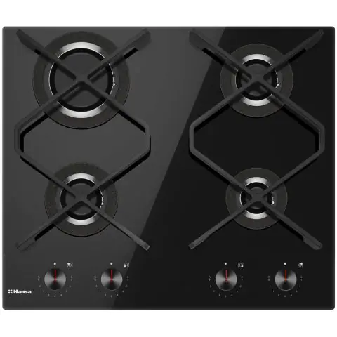 Готварски газов плот HANSA BHKS632590, 4 горелки, 9kW, Черен, (35922722)