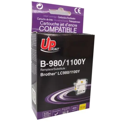 Мастилница UPRINT LC980/1100 BROTHER, Yellow, (35932430)