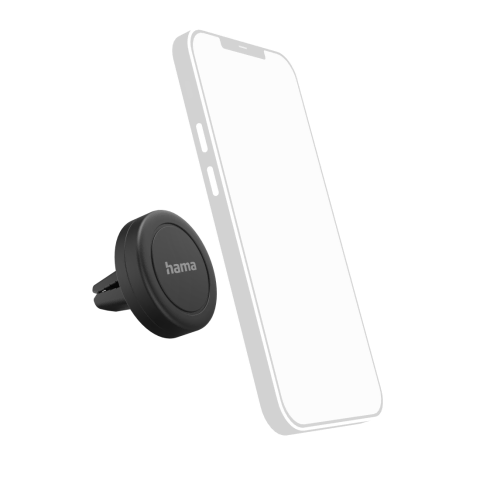 Стойка за телефон Hama Magnet, За кола, Въртене на 360 градуса, Черен, (35935678)
