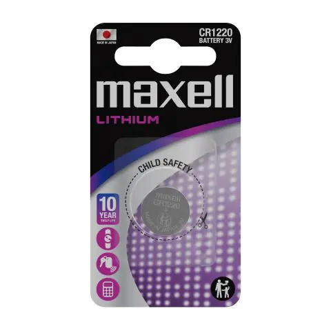 Бутонна батерия литиева MAXELL CR1220 3V, (35932565)