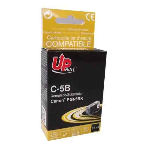 Мастилница UPRINT PGI-5 CANON, С чип, Черен, (35932432)