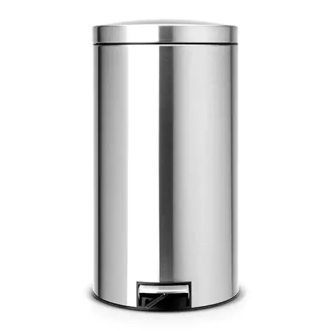 Кош за смет с педал Brabantia Silent Twin 2x20L, Matt Steel Fingerprint Proof, (35941010)