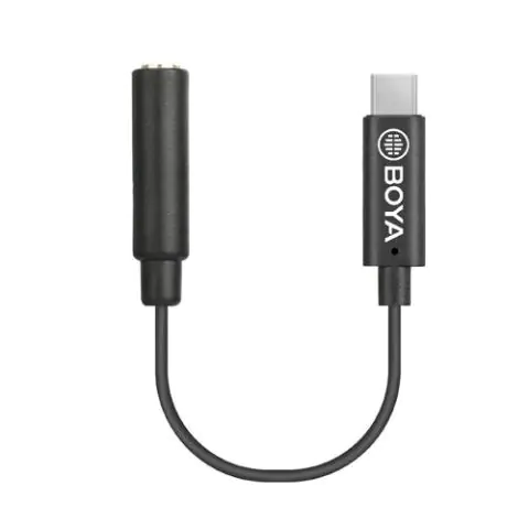 Адаптер BOYA 3.5mm TRS женски към USB-C мъжки, 6cm, BY-K4, (35934991)