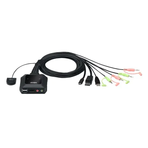 Превключвател KVM ATEN CS52DP, Дву портов USB-C DisplayPort, (35936308)