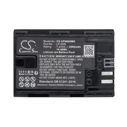 Батерия за фотоапарат CANON EOS 5D, EOS 60D LiIon 7.2V 2000mAh Cameron Sino, (35939920)