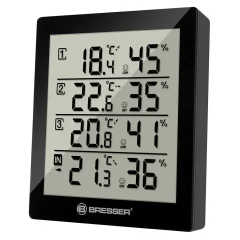 Метеорологична станция Bresser Temeo Hygro Quadro, черна