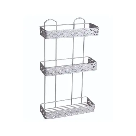 Поставка за баня TEKNO TEL BK-079W 3 нива с декор./бяло, (18300)