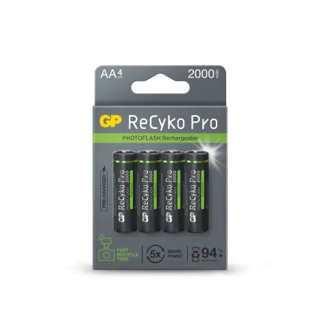 Акумулаторна Батерия GP R6 AA 2000mAh RECYKO + PRO Fast Flash GP-BR-210AAHCF-APCEB4 NiMH /до 500 цикъла/ 4 бр. в опаковка GP, (35934885)