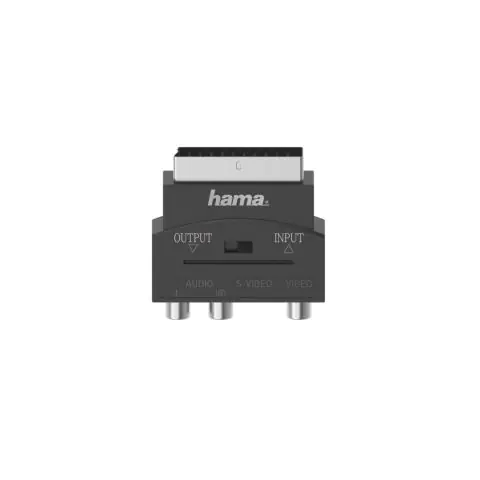 Преходник  HAMA S-VHS, 3 х Чинч(1хVideo+2xAudio) - Скарт, Черен, (35935465)