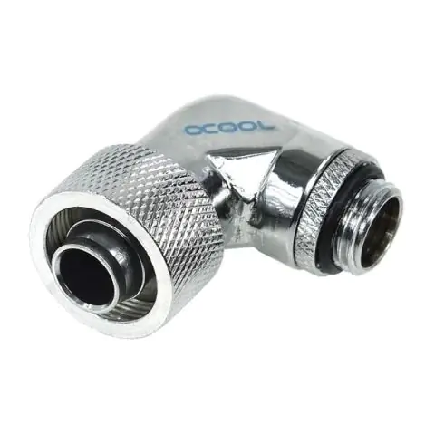 Компресионен фитинг Alphacool, 16/10 - G1/4, 90°, Въртящ се, Хром, (35936852)