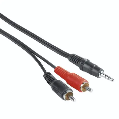Аудио кабел HAMA, 3,5 mm жак мъжко - 2 x Чинч мъжко, 2м, Черен, (35934115)